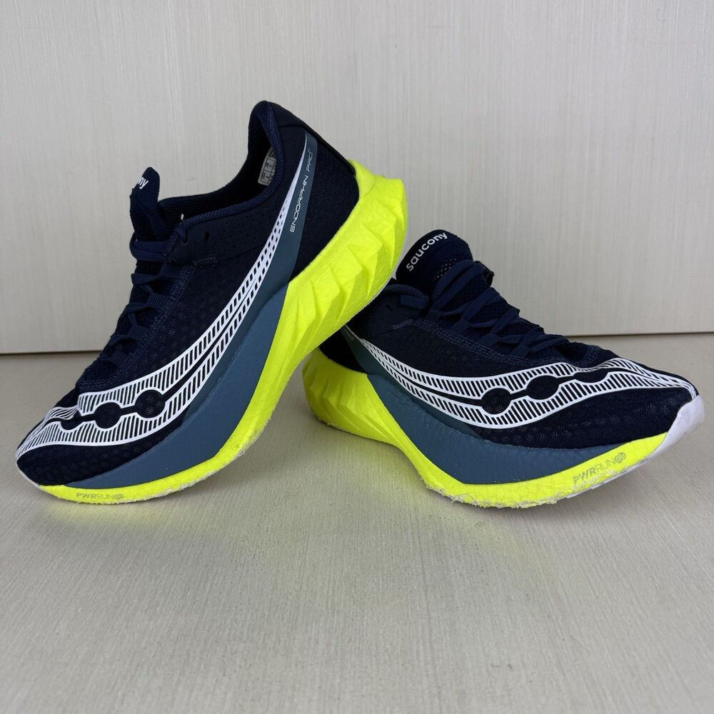 Saucony Endorphin Speed 4 Pro Mens 8 Navy/Citron Running Low Top Lace